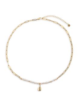 商品Luxe Violet Goldtone, Shell Pearl & Cubic Zirconia Northstar Pendant Necklace,商家Saks OFF 5TH,价格¥222图片