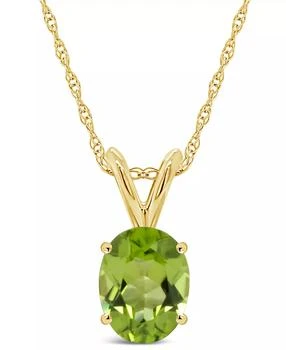 Macy's | Peridot Pendant Necklace (1-1/3 ct.t.w) in 14K Yellow Gold,商家Macy's,价格¥1636