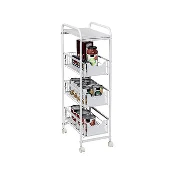 Honey Can Do | 4 Tier Slim Rolling Cart with Drawers,商家Macy's,价格¥551