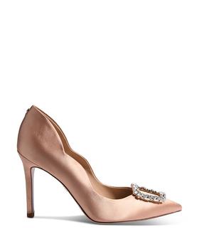 sam edelman高跟鞋, Sam Edelman | Women's Harriett Scalloped Satin Embellished Pumps商品图片 