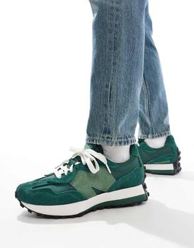 Shop New Balance 327 trainers in dark green on Sale at BeyondStyle