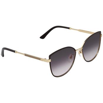 Gucci | Gucci Grey Gradient Cat Eye Ladies Sunglasses GG0589SK 001 57商品图片,2.8折