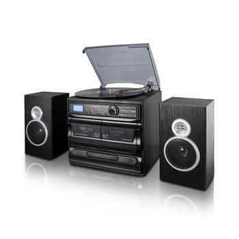 商品Trexonic | 3-Speed Vinyl Turntable Home Stereo System with CD Player, Dual Cassette Player, Bluetooth, FM Radio & USB/SD Recording and Wired Shelf Speakers,商家Macy's,价格¥1062图片