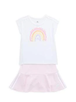 推荐Baby Girl’s 2-Piece Rainbow Tee & Skort Set商品