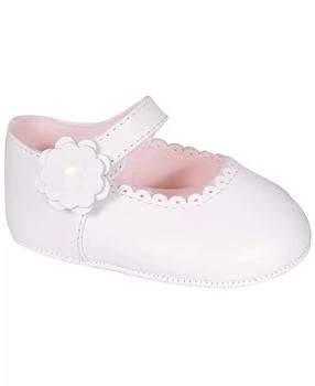 Baby Deer | Baby Girl Scalloped Toe Flat with Flower Overlay,商家Macy's,价格¥382