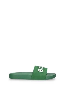 Hugo Boss | Logo Print Rubber Slide Sandals,商家LUISAVIAROMA,价格¥207