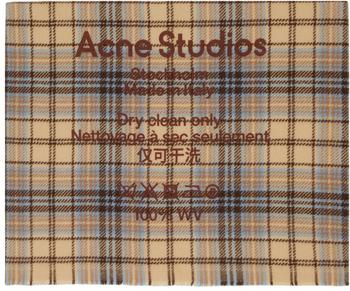 Acne Studios | Beige & Brown Wool Tartan Scarf商品图片,独家减免邮费