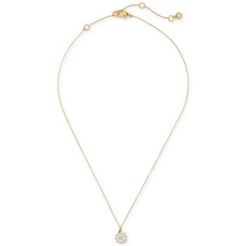 kate spade项链, Kate Spade | Gold-Tone Cubic Zirconia Halo Pendant Necklace, 16" + 3" extender商品图片 