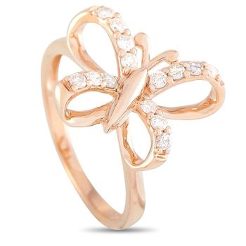 商品14K Rose Gold 0.30 ct Diamond Butterfly Ring图片