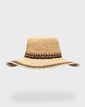 推荐Crochet Stripe Boater Hat商品