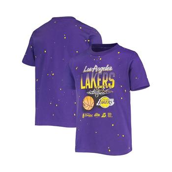 lakers评价, NIKE | Youth Boys Purple Los Angeles Lakers Courtside Allover Splatter T-shirt商品图片 7.9折
