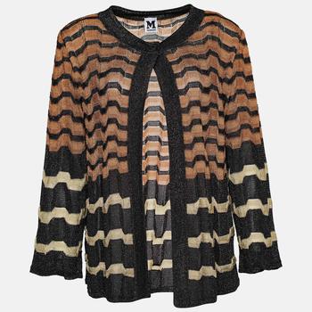 推荐M Missoni Brown Lurex Knit Long Sleeve Shrug M商品