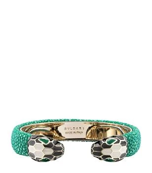 Leather Serpenti Forever Bangle (Small),价格$583