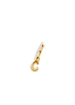 推荐C Initial 18kt gold-plated single hoop earring商品