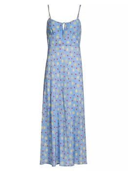 Rixo Lanie Sleeveless Floral Midi-Dress