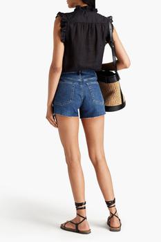 FRAME | Le Brigette frayed denim shorts商品图片,5.5折