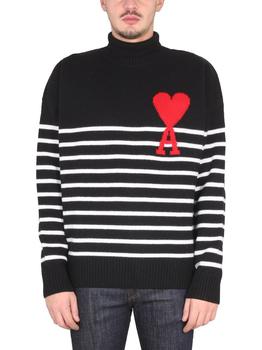 推荐AMI Paris Ami De Coeur Striped Knitted Jumper商品