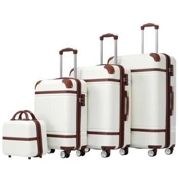 Streamdale Furniture | Streamdale Hardshell Luggage Sets 4 Pieces 20" +24" +28" Luggages and Cosmetic Case Spinner Suitcase with TSA Lock Lightweight,商家Premium Outlets,价格¥2050