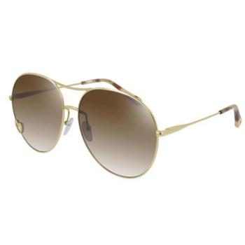 Chloé | Brown Aviator Ladies Sunglasses CH0028S 001 63商品图片,4.9折