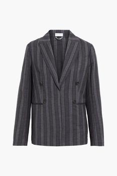 推荐Striped wool and linen-blend blazer商品