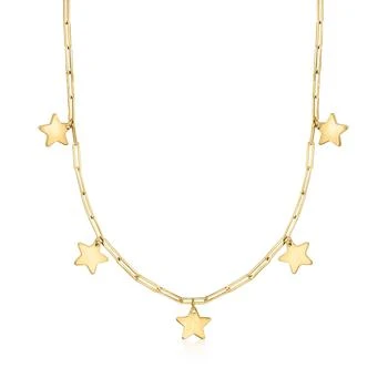 Ross-Simons | RS Pure by Ross-Simons Italian 14kt Yellow Gold Paper Clip Link Star Necklace,商家Premium Outlets,价格¥2510