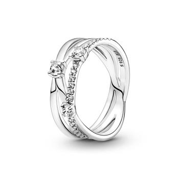 潘多拉戒指是什么牌子, PANDORA | Sparkling Triple Band Ring商品图片 9.1折