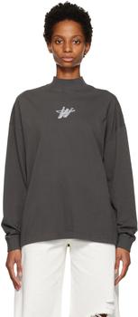 We11done | Gray High Neck Long Sleeve T-Shirt商品图片,3折