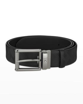 MontBlanc | Men's Black 35mm Leather Belt商品图片,