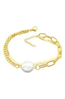 ADORNIA | Water Resistant Mixed Chain Cultured Pearl Bracelet,商家Nordstrom Rack,价格¥150