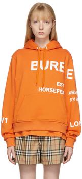 Burberry | Orange Horseferry Hoodie商品图片,