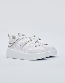 推荐Karl Lagerfeld Anakapri double flatform trainers with chain detail in white leather商品