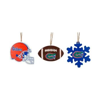 Memory Company | The Florida Gators Three-Pack Helmet, Football and Snowflake Ornament Set,商家Macy's,价格¥224
