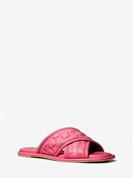 推荐Gideon Logo Embossed Faux Leather Slide Sandal商品