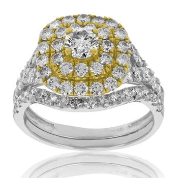 Vir Jewels | 1 7/8 cttw Diamond Wedding Engagement Ring Set 14K White Yellow Gold Bridal,商家Premium Outlets,价格¥13372