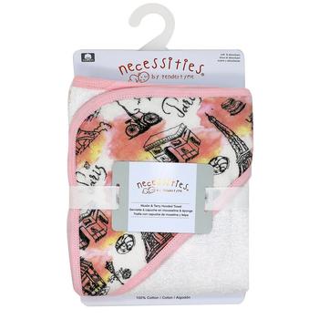 商品Tendertyme | Baby Girls Eiffel Tower Muslin Hooded Baby Towel,商家Macy's,价格¥177图片