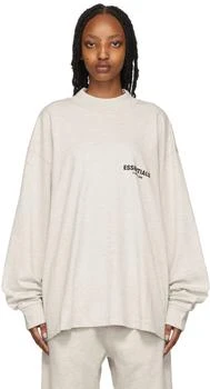 Fear of God ESSENTIALS Off-White Cotton Long Sleeve T-Shirt