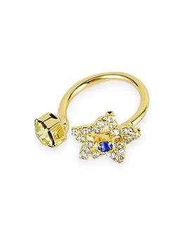 商品ROSANTICA | Meteora Goldtone & Crystal Cuff Ring,商家Saks Fifth Avenue,价格¥1304图片
