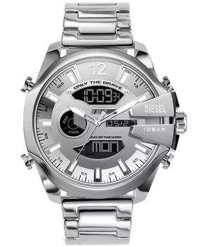 Diesel | Men's Mega Chief Digital Silver-Tone Stainless Steel Watch 51mm,商家Macy's,价格¥1686