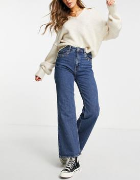product & Other Stories flower embroidered jeans in blue image
