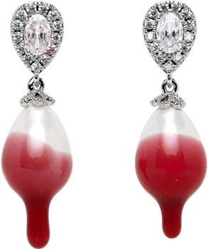 商品Silver & Pink Pearl Drop Earrings图片