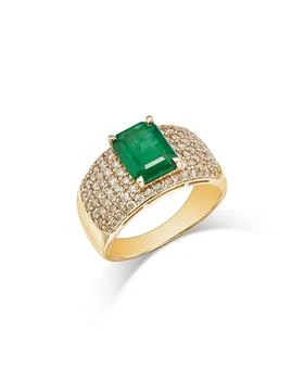 Bloomingdale's Fine Collection | Emerald & Champagne Diamond Statement Ring in 14K Yellow Gold,商家Bloomingdale's,价格¥74022