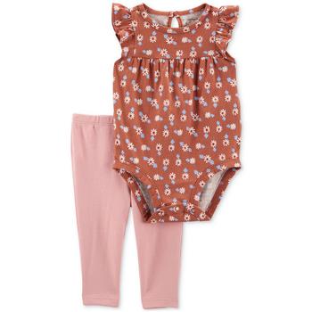 推荐Baby Girls 2-Pc. Floral-Print Bodysuit & Pants Set商品