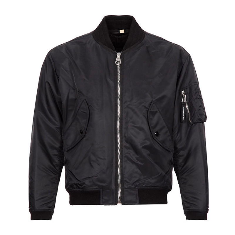 巴宝莉男装直邮, Burberry | Burberry 博柏利 黑色男士锦纶飞行夹克外套 8001087商品图片 满$100享9.5折, 满折