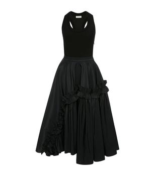 Alexander McQueen | Ruffled Racerback Midi Dress商品图片,