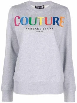 Versace | VERSACE JEANS COUTURE 女士灰色棉质印花卫衣 71HAIP04-CF00P-802 包邮包税