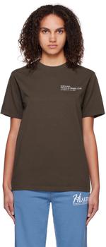 Sporty & Rich | Brown 'Fitness & Health Club' T-Shirt商品图片,8.2折