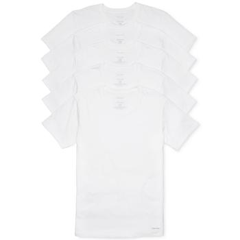 Calvin Klein | Men's 5-Pk. Cotton Classics Crew Neck Undershirts, Created for Macy's商品图片,5.7折