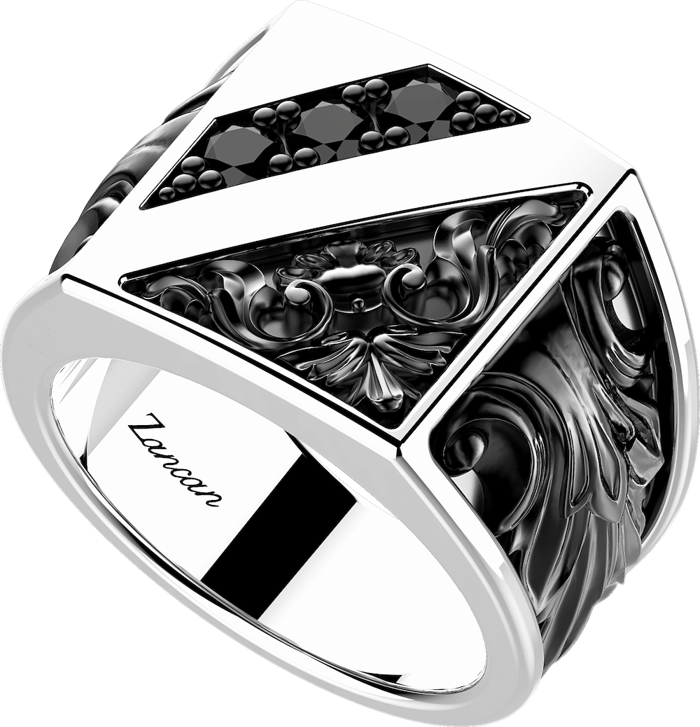 商品Zancan | Silver ring with flamboyant design and natural stones.,商家Zancan Gioielli,价格¥2249图片