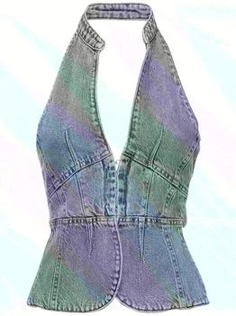 推荐Ring Cotton Denim Halter Top商品