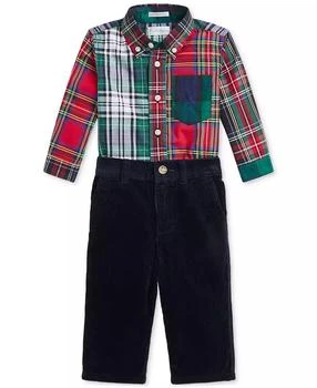 Ralph Lauren | Baby Cotton Plaid Shirt & Corduroy Pants Set,商家Macy's,价格¥386